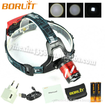 2017Newest Hot Sale Boruit B9 Rechargeable Zoomable Headlamp